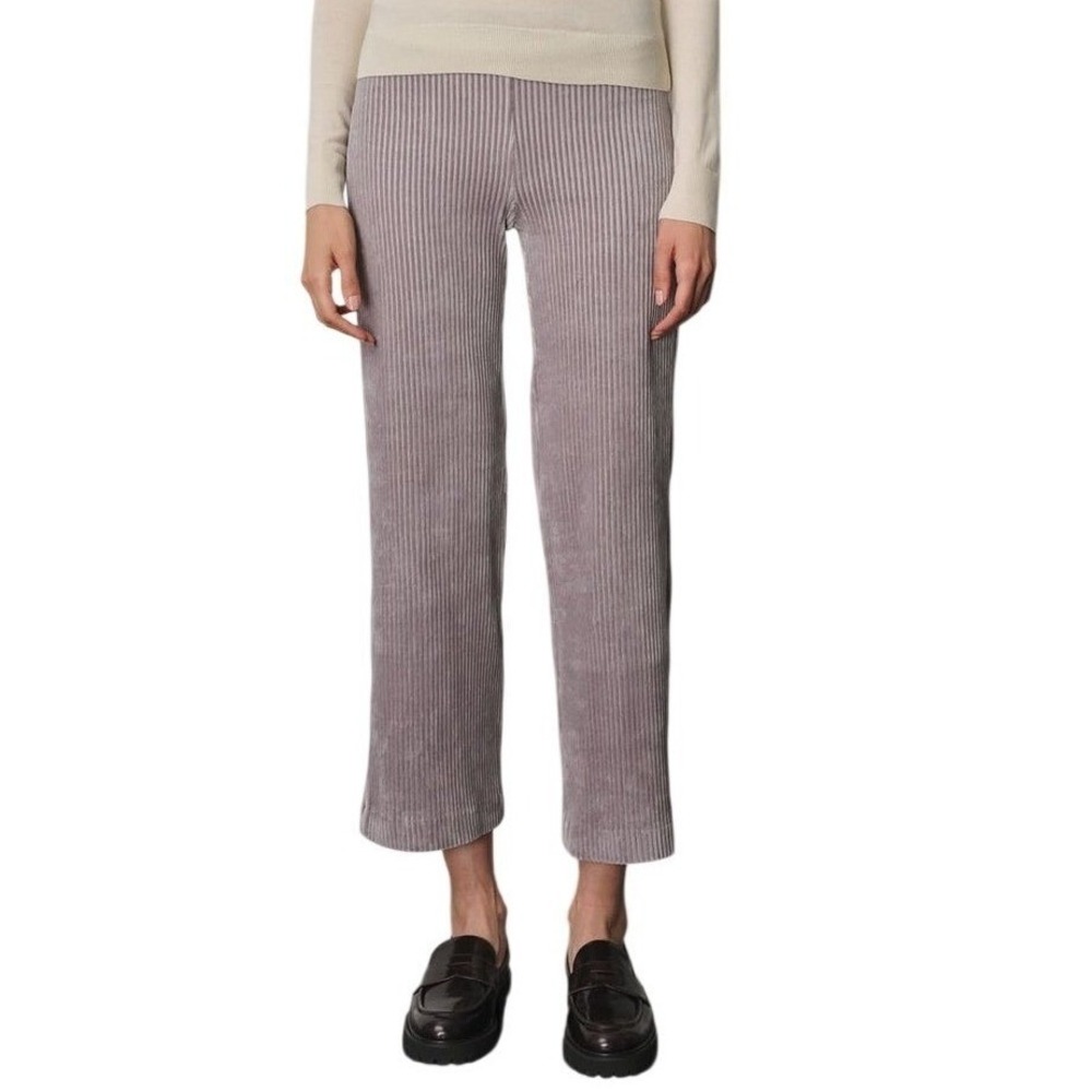 Avenue‎ Montaigne Alex Ribbed Corduroy Trousers Straight Stretch Pants Silver 00